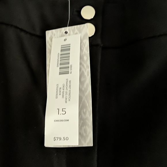 Chico's Black Secret Stretch Straight Leg Pants - Picture 7 of 7
